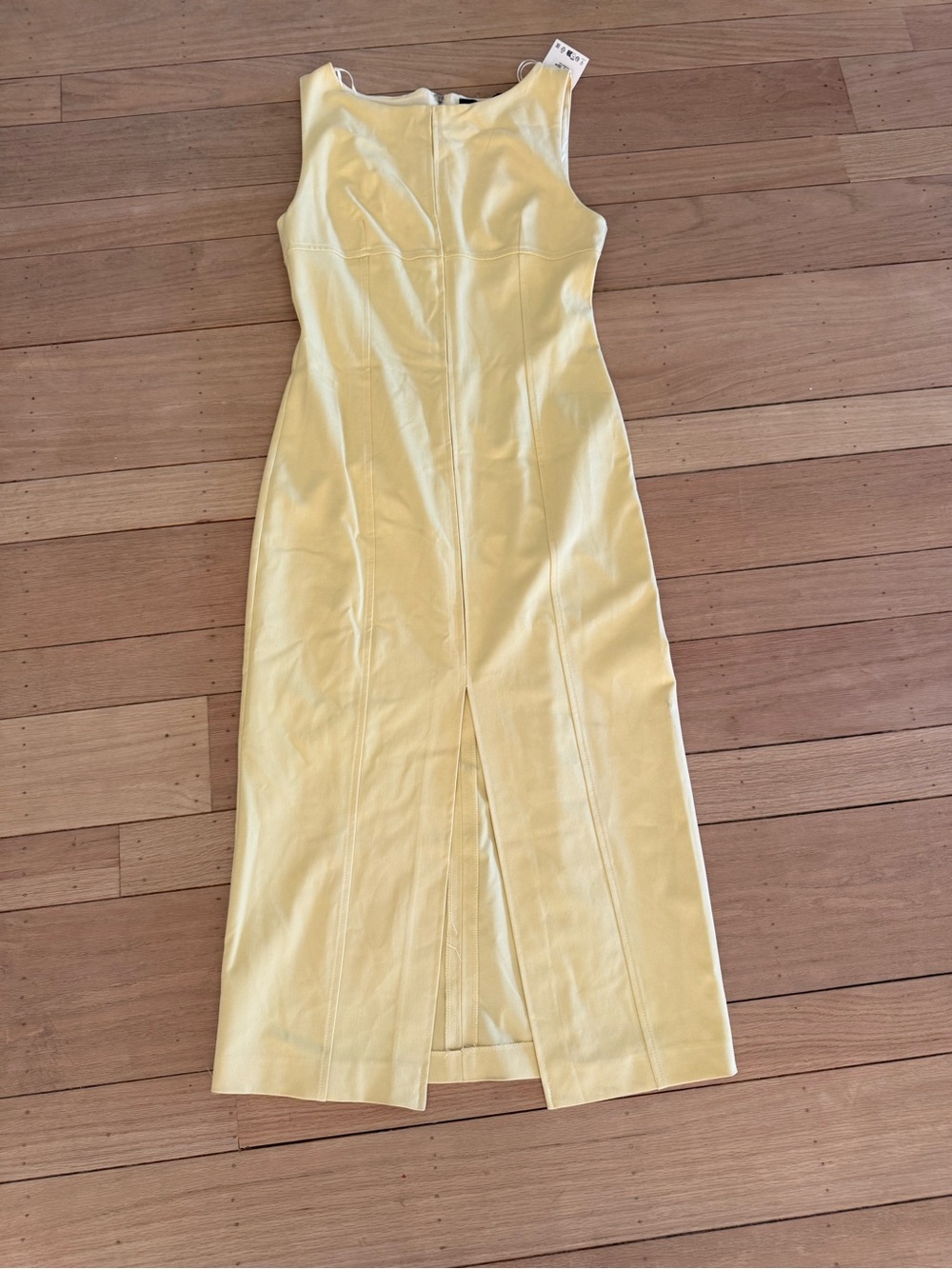 NWT Zara Black Label Butter Yellow Midi Dress Sz L